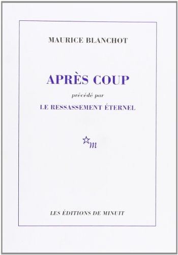 APRES COUP, de Maurice Blanchot | portada del libro
