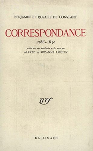 CORRESPONDANCE, de Benjamin Constant | portada del libro