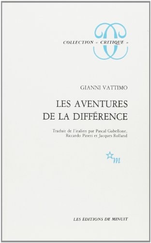 LES AVENTURES DE LA DIIFFERENCE, de Gianni Vattimo | portada del libro