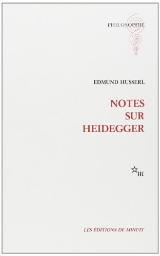 NOTES SUR HEIDEGGER, de Edmund Husserl | portada del libro