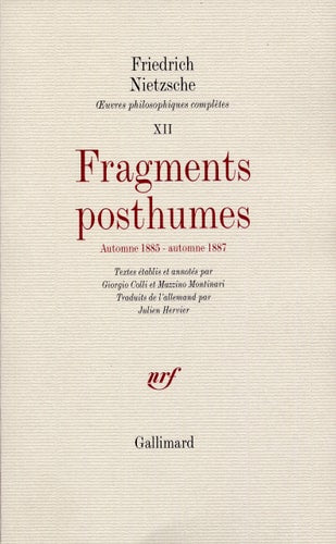 FRAGMENTS POSTHUMES, de Friedrich Nietzsche | portada del libro