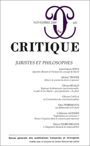 CRITIQUE 642 JURISTES ET PHILOSOPHES, de Collectif | portada del libro