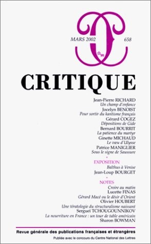 REVUE CRITIQUE 658, de Collectif | portada del libro