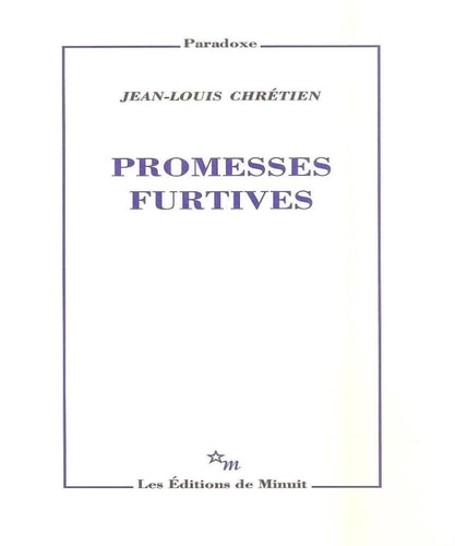 PROMESSES FURTIVES, de Jean-Louis Chrétien | portada del libro