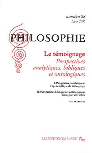 PHILOSOPHIE 88, de Roger Pouivet | portada del libro