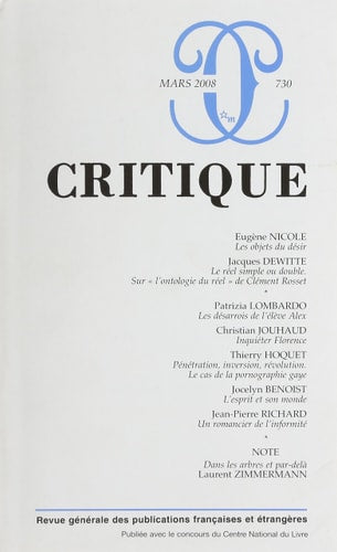 REVUE CRITIQUE 730, de COLLECTIF | portada del libro