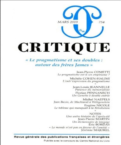 REVUE CRITIQUE 754, de COLLECTIF | portada del libro