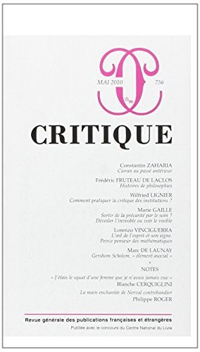 CRITIQUE 756, de Collectif | portada del libro