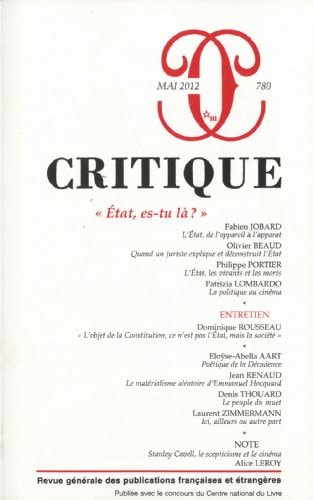 REVUE CRITIQUE 780, de Philippe Roger | portada del libro