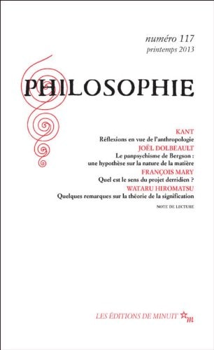 PHILOSOPHIE 117, de Dominique Pradelle | portada del libro