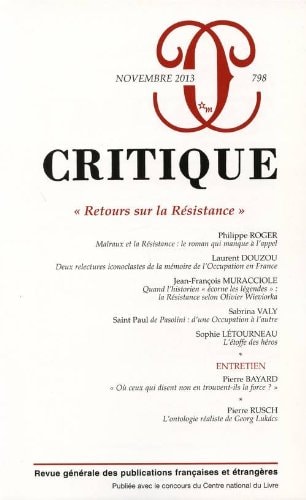 REVUE CRITIQUE 798, de Philippe Roger | portada del libro