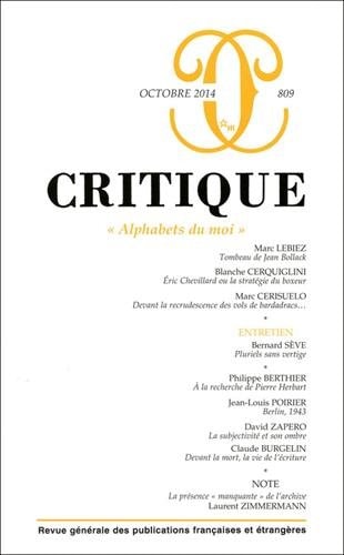 REVUE CRITIQUE 809, de Philippe Roger | portada del libro