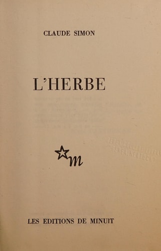 L HERBE, de Claude Simon | portada del libro
