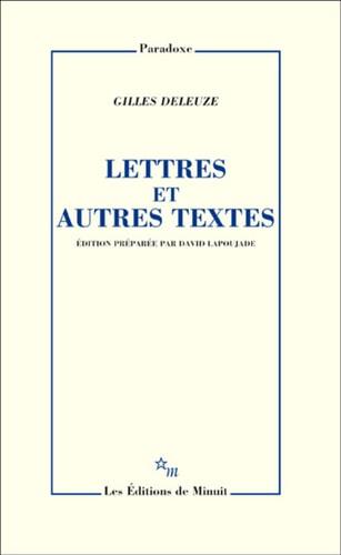 LETTRES ET AUTRES TEXTES, de Gilles Deleuze | portada del libro