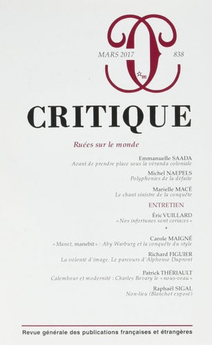 CRITIQUE 838, de COLLECTIF | portada del libro