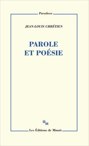 PAROLE ET POESIE, de Jean-Louis Chrétien | portada del libro