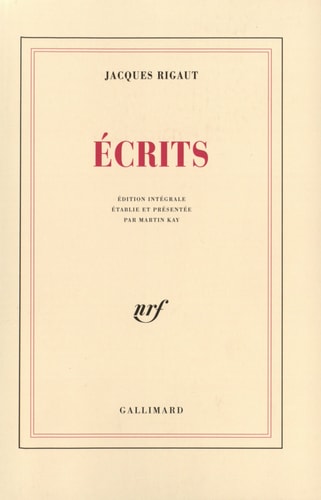 ECRITS, de Rigaut | portada del libro