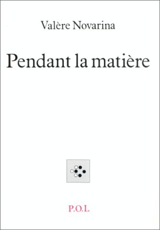 PENDANT LA MATIERE, de Novarina | portada del libro