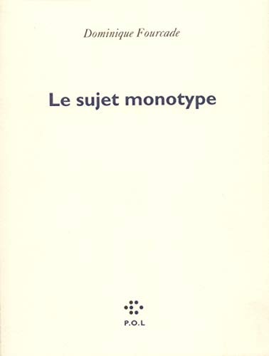 SUJET MONOTYPE, de Fourcade | portada del libro