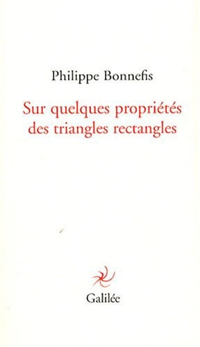 SUR QUELQUES PROPRIETES DES TRIANGLES RECTANGLES, de BONNEFIS P | portada del libro