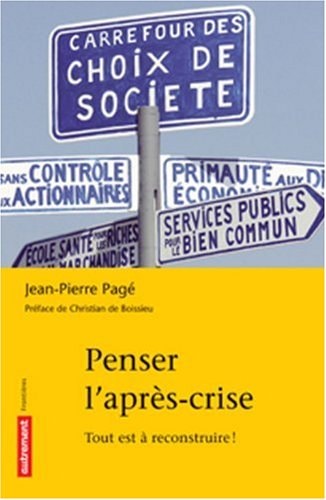 PENSER L'APRES-CRISE, de Page | portada del libro