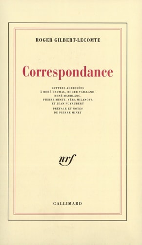 CORRESPONDANCE, de Roger Gilbert-Lecomte | portada del libro
