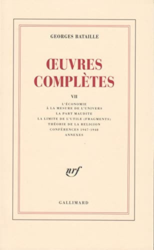 OEUVRES COMPLETES T7, de Georges Bataille | portada del libro