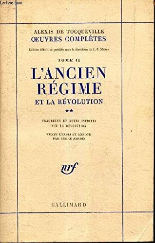 L'ANCIEN REGIME ET LA REVOLUTION, de Tocqueville | portada del libro