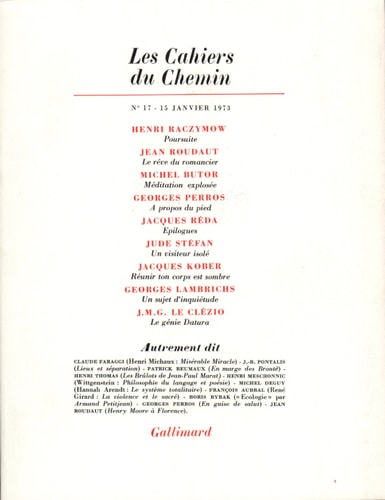 LES CAHIERS DU CHEMIN 17 15 JANVIER 1973, de Collectifs | portada del libro
