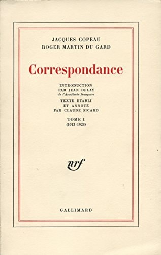 CORRESPONDANCE, de Jacques Copeau | portada del libro