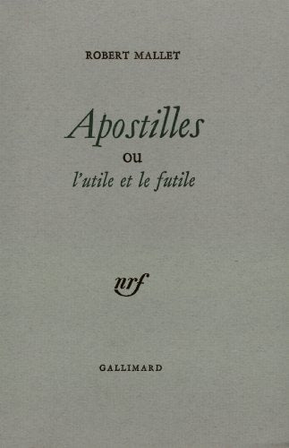 APOSTILLES OU L'UTILE ET LE FUTILE, de Mallet | portada del libro