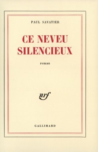 CE NEVEU SILENCIEUX, de Savatier | portada del libro