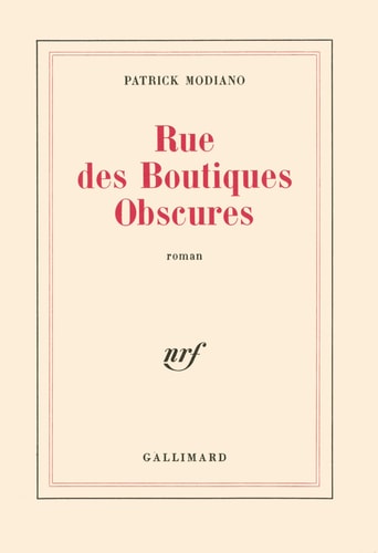 RUE DES BOUTIQUES OBSCURES, de Patrick Modiano | portada del libro