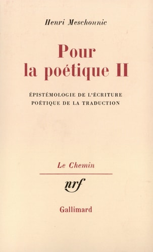 POUR LA POETIQUE T2, de Meschonnic | portada del libro