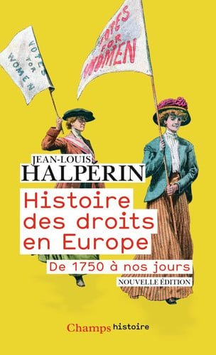 ISTOIRE DES DROITS EN EUROPE, de HALPERIN JEAN-LOUIS | portada del libro