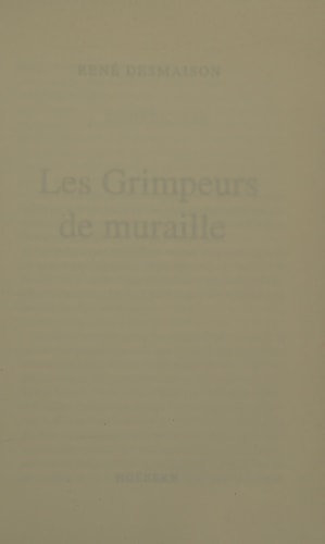 LES GRIMPEURS DE MURAILLE, de René Desmaison | portada del libro