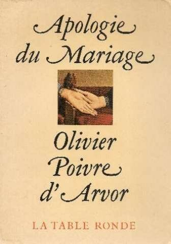 APOLOGIE DU MARIAGE, de Olivier Poivre d'Arvor | portada del libro