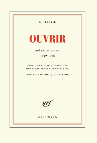 OUVRIR, de Eugène Guillevic | portada del libro
