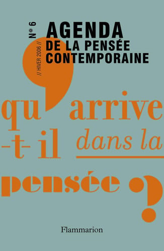 GENDA DE LA PENSEE CONTEMPORAINE N°6, de JULLIEN FRANCOIS | portada del libro