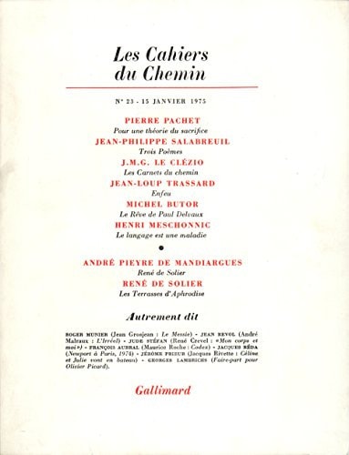 LES CAHIERS DU CHEMIN 23 15 JANVIER 1975, de Collectifs | portada del libro