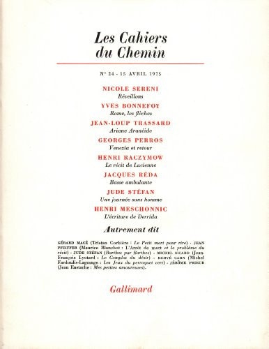 LES CAHIERS DU CHEMIN 24 15 AVRIL 1975, de Collectifs | portada del libro