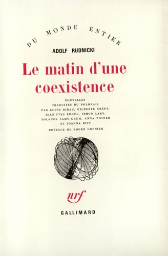 LE MATIN D'UNE COEXISTENCE, de Adolf Rudnicki | portada del libro