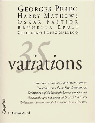 TRENTE CINQ VARIATIONS, de Georges Perec | portada del libro