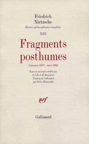 FRAGMENTS POSTHUMES, de Friedrich Nietzsche | portada del libro