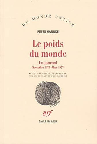 LE POIDS DU MONDE, de Peter Handke | portada del libro