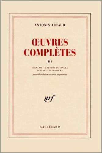 OEUVRES COMPLETES T3, de Artaud | portada del libro