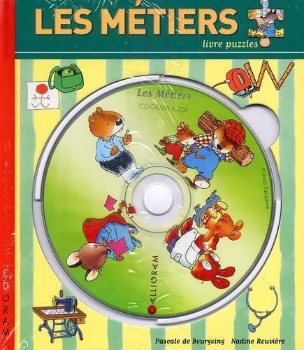LES METIERS LIVRE PUZZLES + CD, de Nadine Rouvière | portada del libro