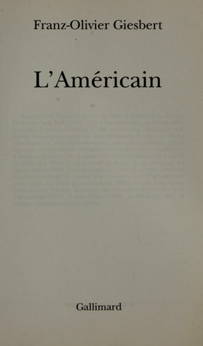L'AMERICAIN, de Franz-Olivier Giesbert | portada del libro