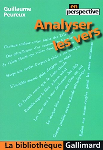 ANALYSER LES VERS, de Guillaume Peureux | portada del libro