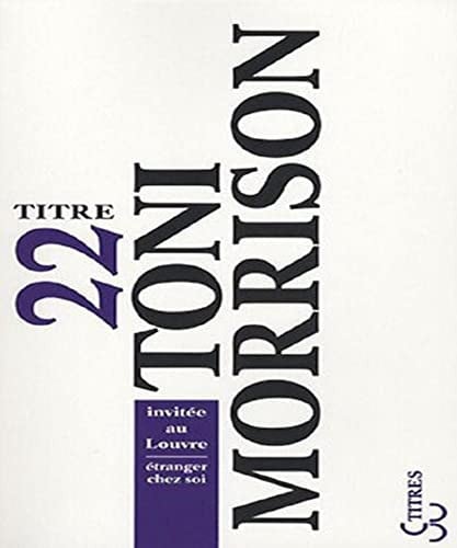 ETRANGER CHEZ SOI, de MORRISON TONI | portada del libro
